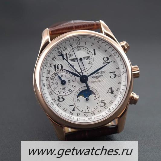 NEW Replica Longines Conquest Classic Chrono Moonphase Rose Gold White Dial 7751
