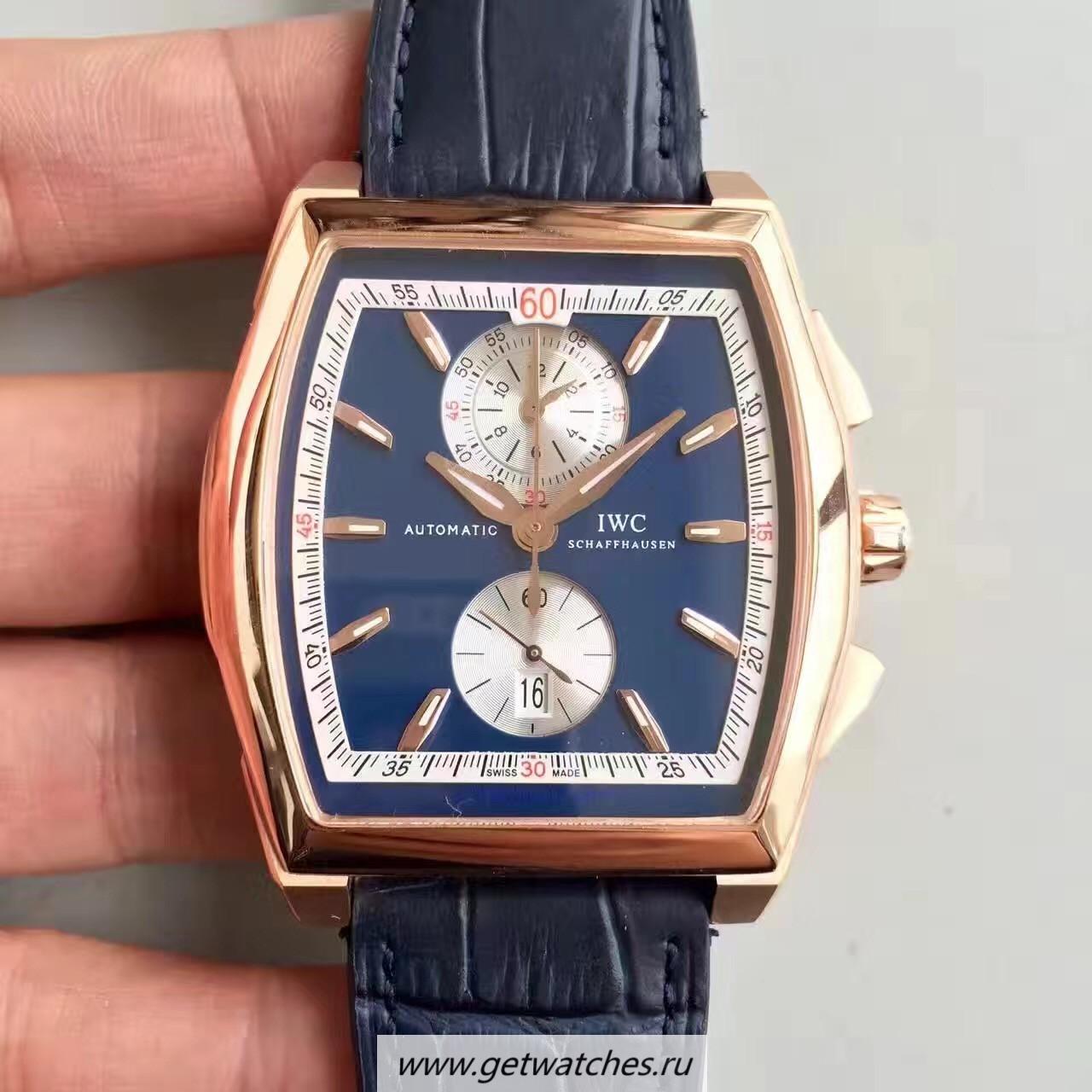 Copy IWC Da Vinci Chrono IW376402 ZF Rose Gold Blue Dial 89361