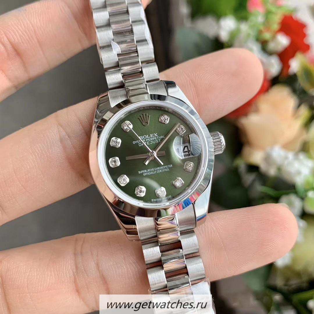 Replica R01ex Datejust 28mm 279166 Ladies WF SS Green Dial 2671