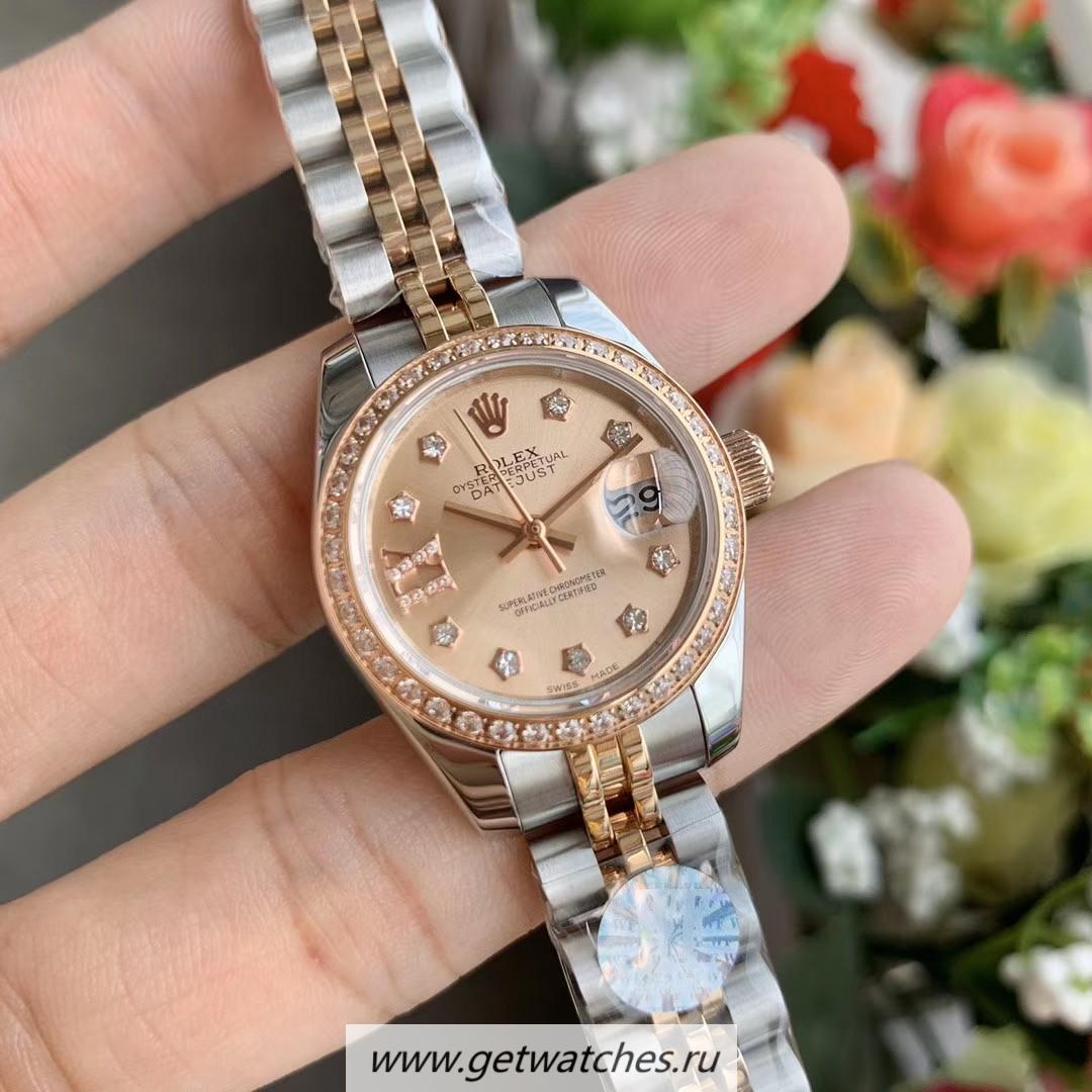 Copy R01ex Datejust 28mm 279381 RBR Ladies WF SS & Rose Gold Rose Dial 2671