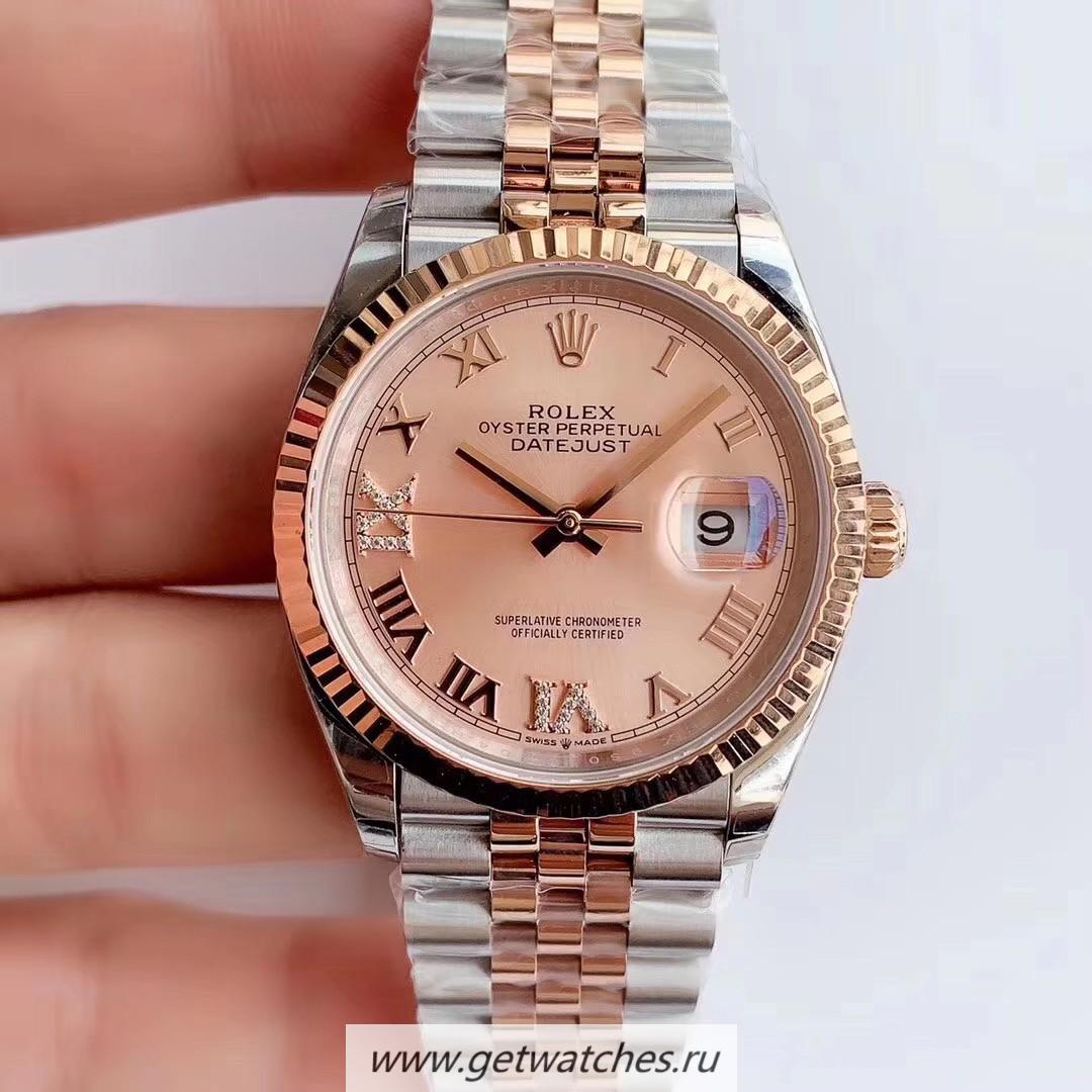 High Quality R01ex Datejust 36 126231 EWF SS & Rose Gold Rose Dial 3235