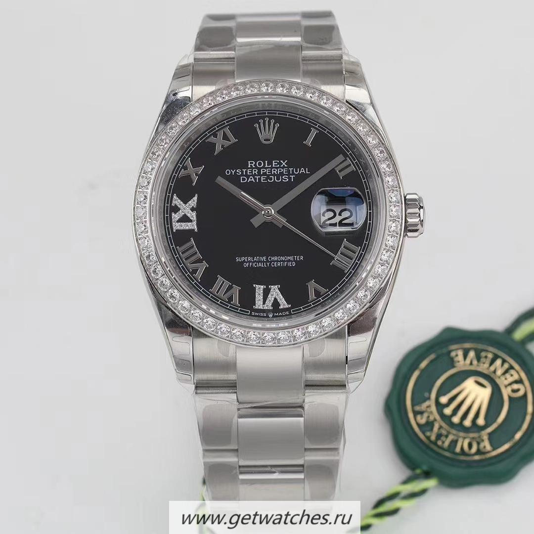 High Quality R01ex Datejust 36 126233 EWF SS & D1am0nd Black Dial 3235