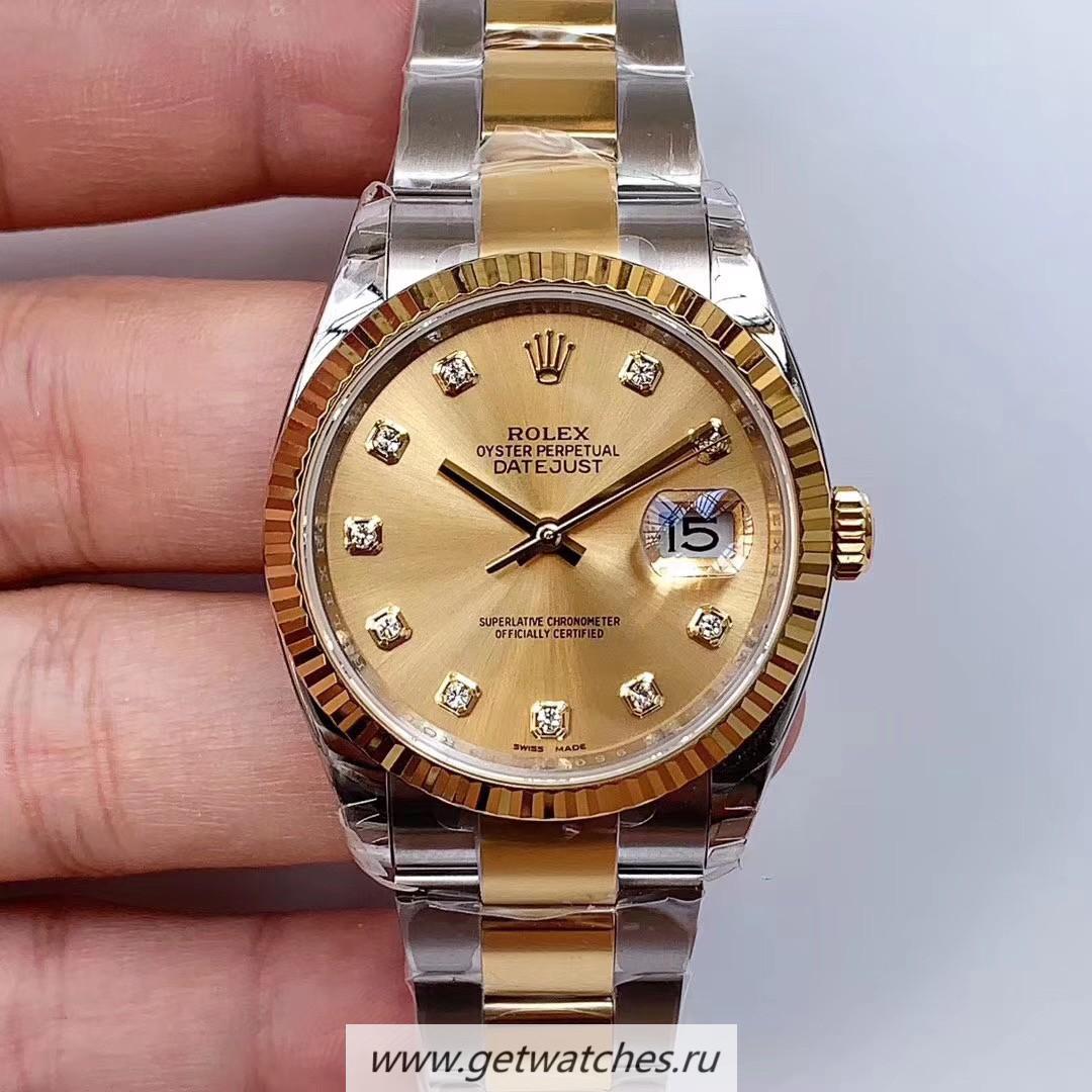 Replica R01ex Datejust 36 126233 EWF SS & Yellow Gold Champagne Dial 3235