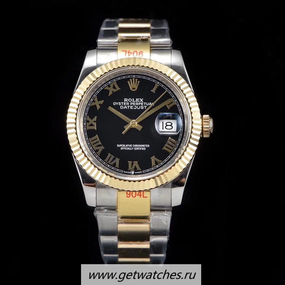 Fake R01ex Datejust 36 126233 GMF SS 904L & 18K Yellow Gold Wrapped Black Dial 2836