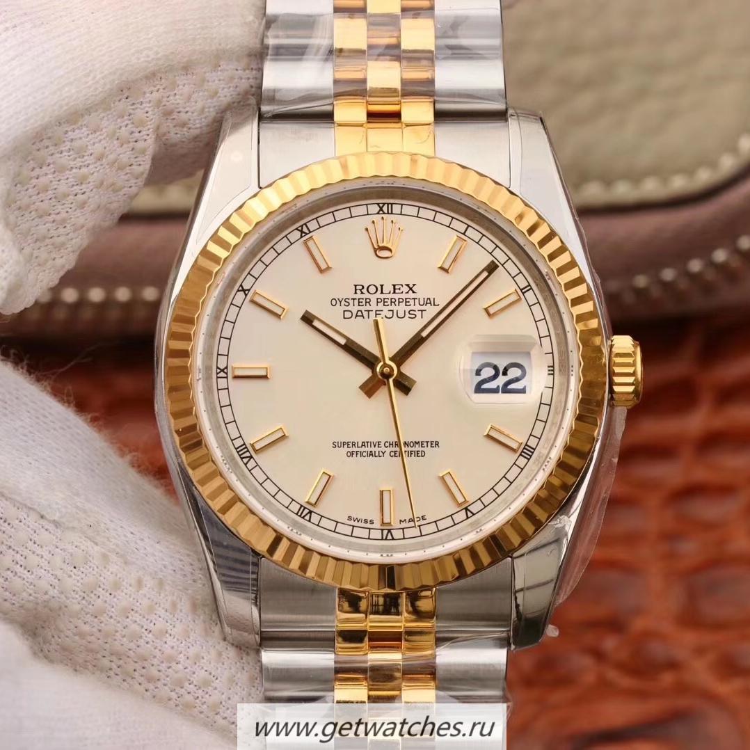 Perfect Replica R01ex Datejust 36mm 116233 ARF V2 SS & Yellow Gold Silver Dial 3135