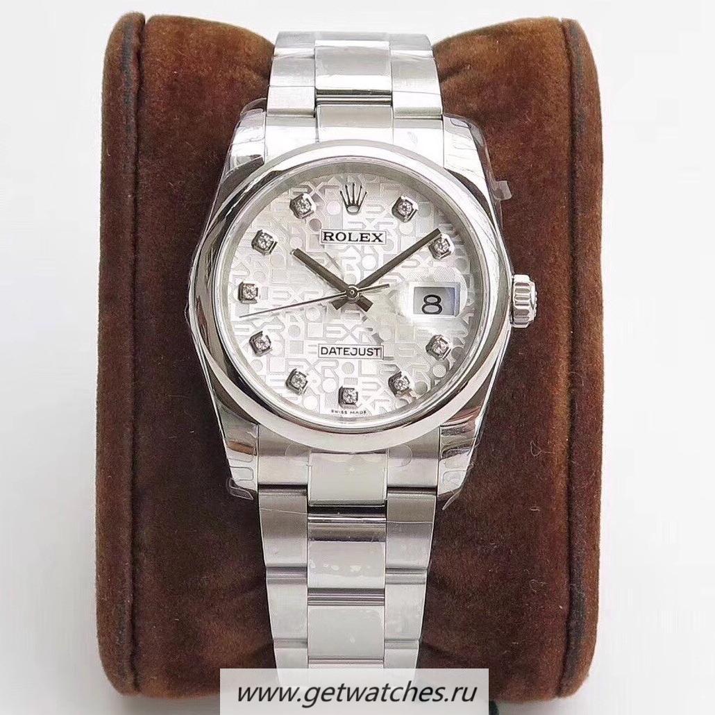 High Quality R01ex Datejust 36mm 116234 DJF SS 904L Silver Anniversary Jubilee Dial 3135
