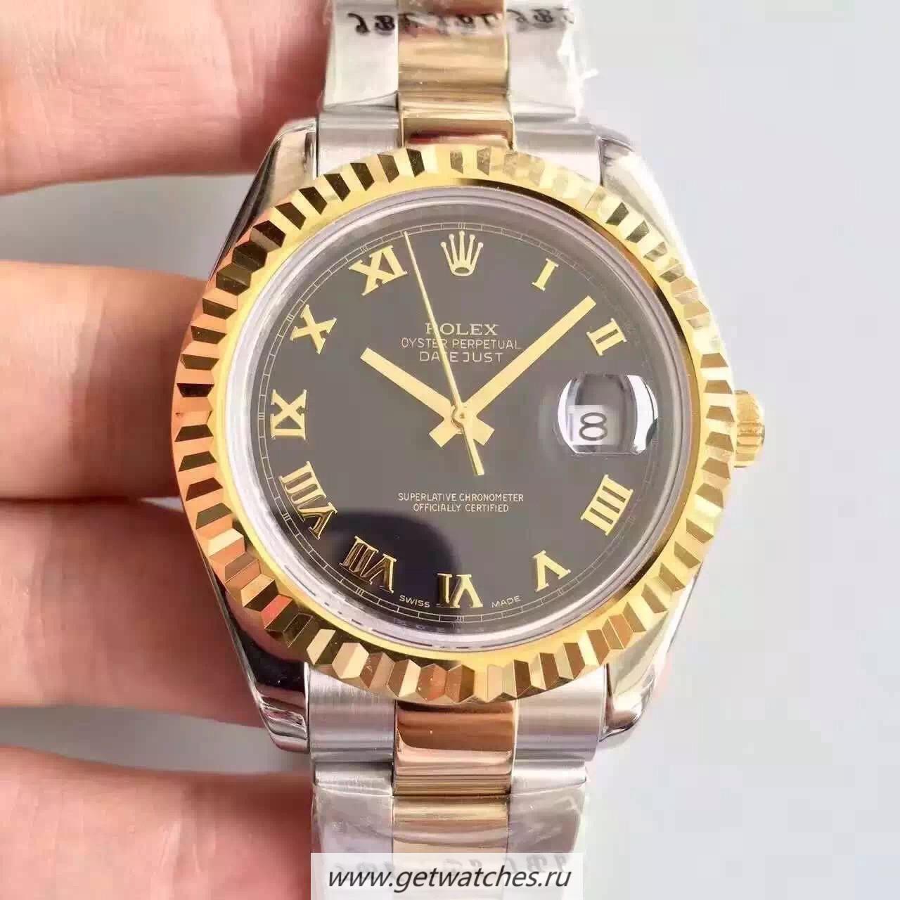 Best Price R01ex Datejust 41 126333 41mm NF SS & Yellow Gold Black & Roman Dial 2836