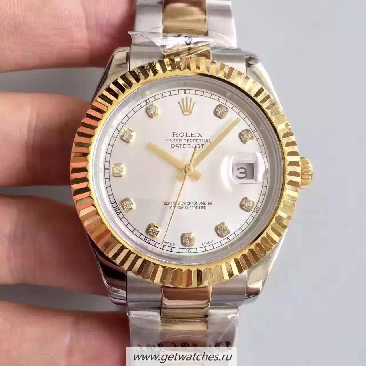 NEW Replica R01ex Datejust 41 126333 41mm NF SS & Yellow Gold White & D1am0nds Dial 2836