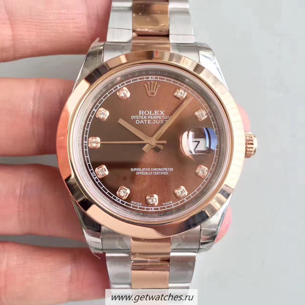 Perfect Replica R01ex Datejust II 126301 41mm EWF SS & Rose Gold Chocolate Dial 3136