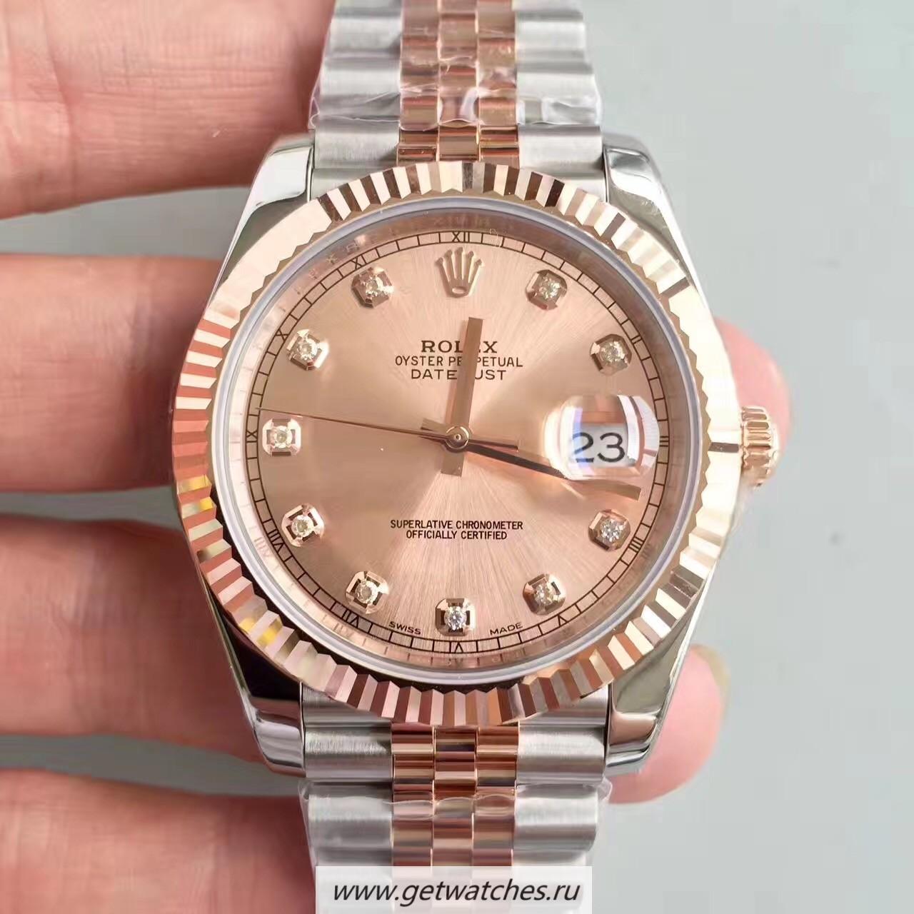Copy R01ex Datejust II 126331 41mm Noob Factory SS & 18K Rose Gold Wrapped Pink Dial 3235