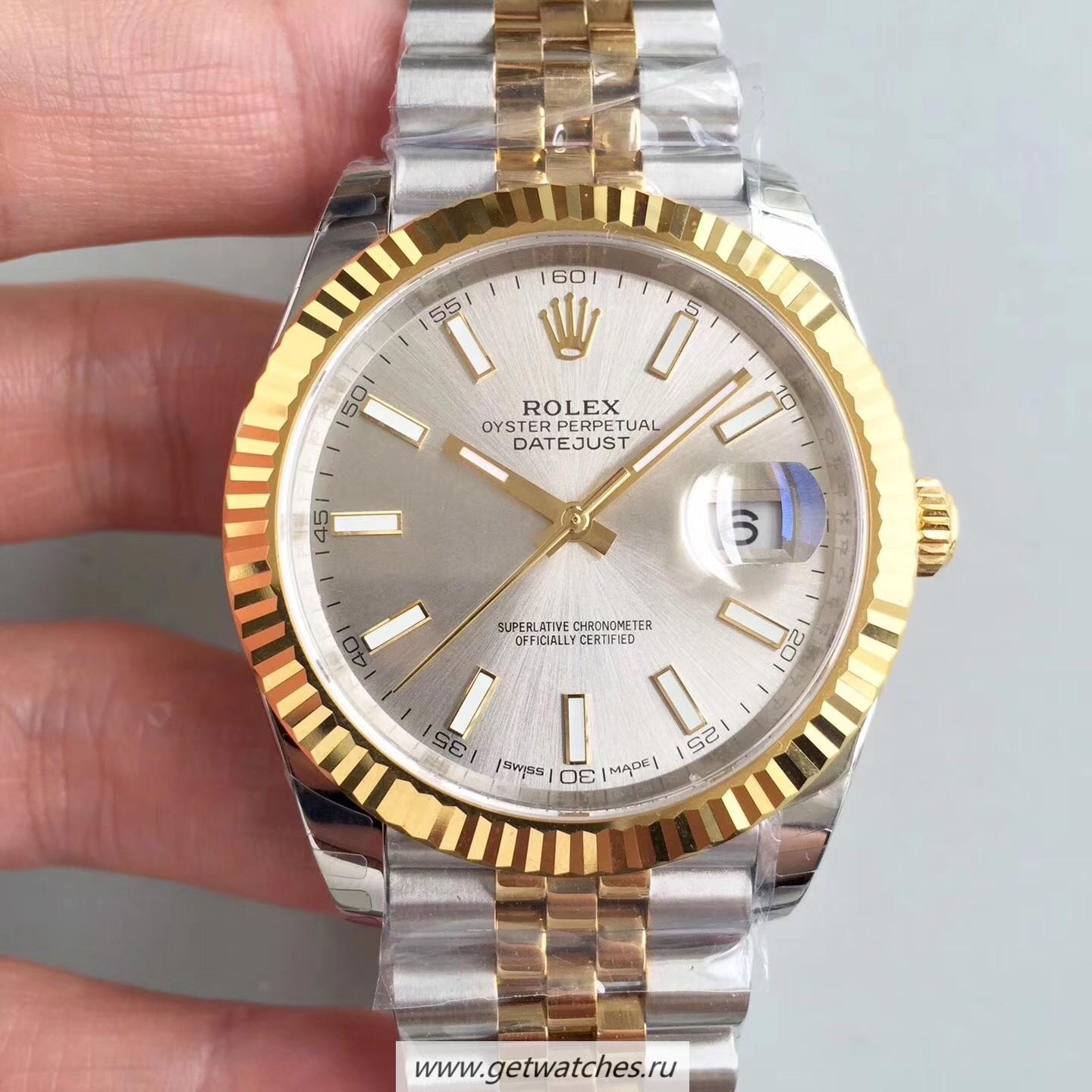 Copy R01ex Datejust II 126333 41mm EWF SS & Yellow Gold Rhodium Dial 3235