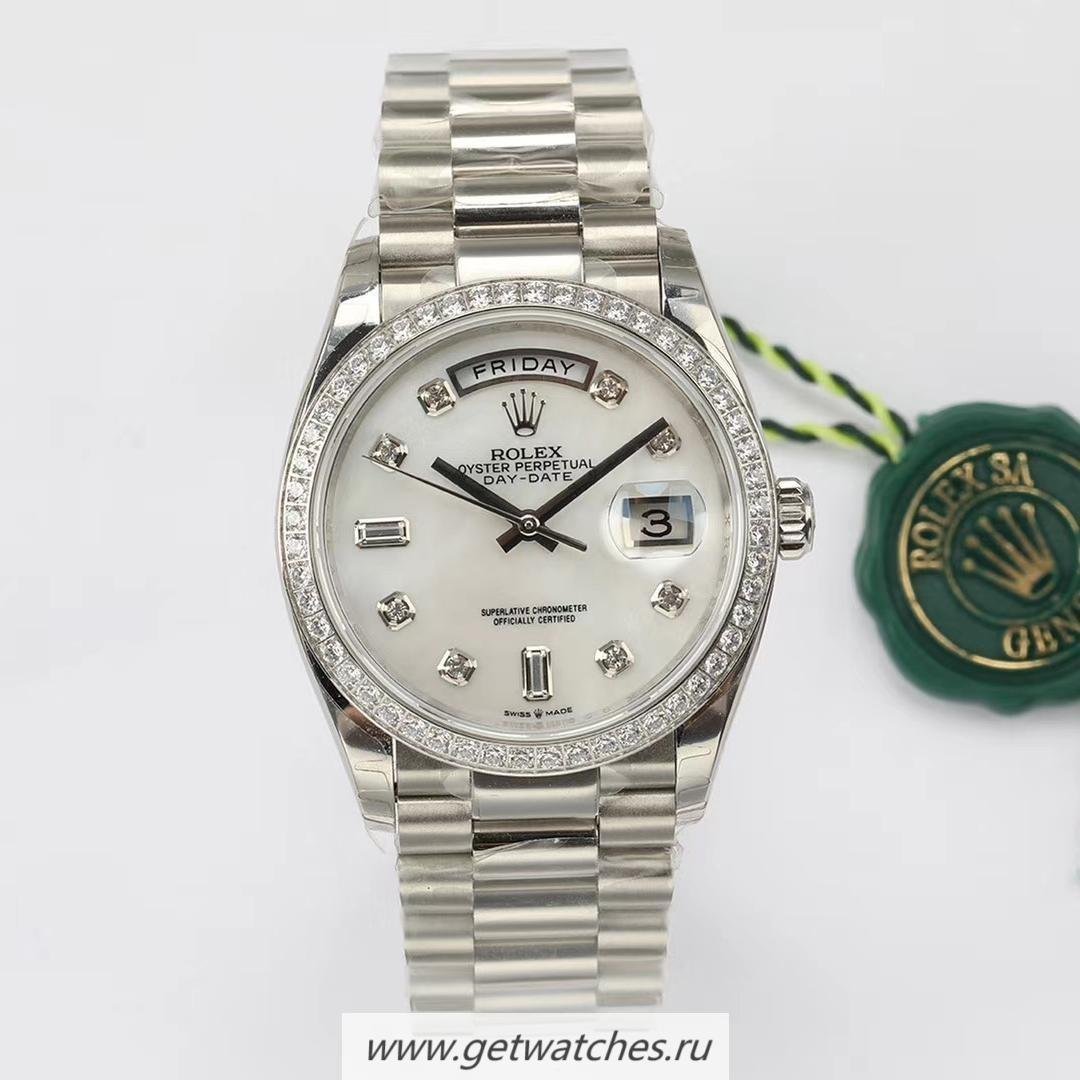 Copy R01ex Day-Date 36 128238 EWF SS White Dial 3255
