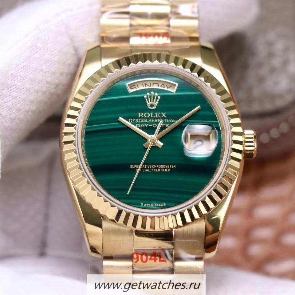 NEW Replica R01ex Day-Date 36 BPF Yellow Gold Green Dial 2836