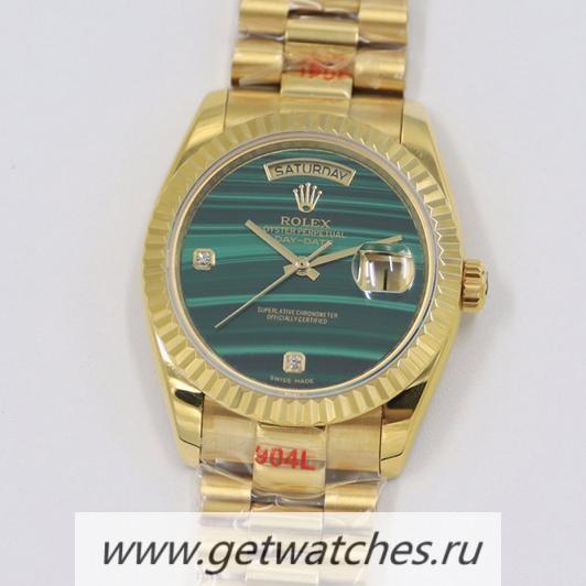 Best Price R01ex Day-Date 36 BPF Yellow Gold Green Dial D1am0nd Markers 2836