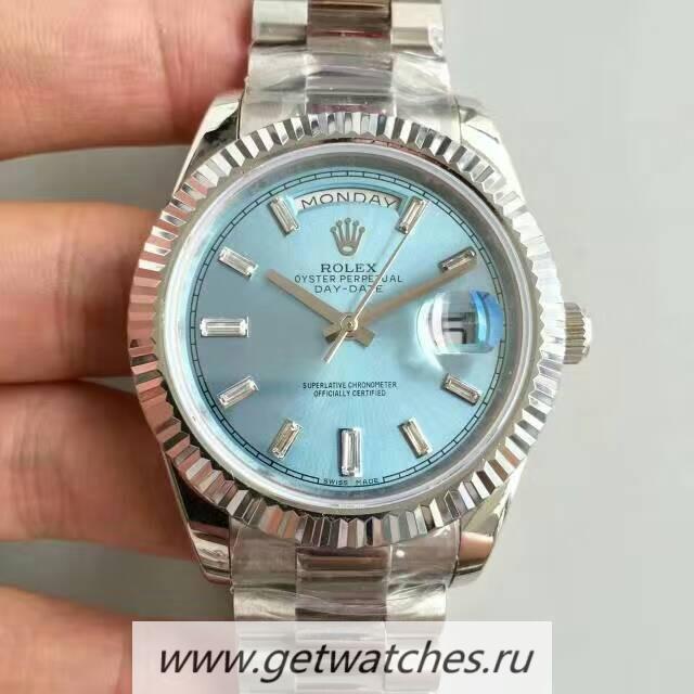 Replica R01ex Day-Date 40 228239 40mm KWF SS Blue Dial 3255