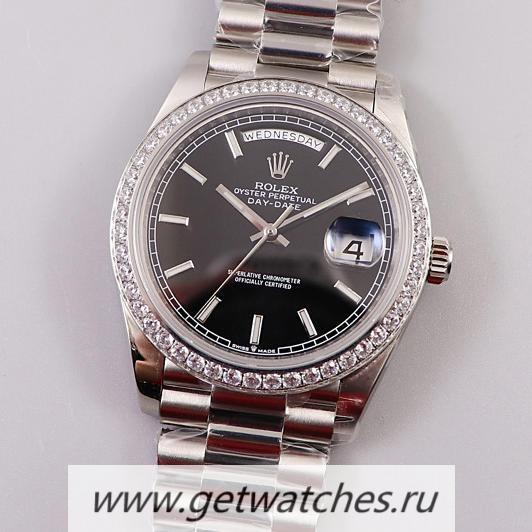 Shop R01ex Day-Date 40 228349 RBR EWF SS Black Dial 3255