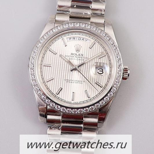 NEW Replica R01ex Day-Date 40 228349 RBR EWF SS Silver Dial 3255