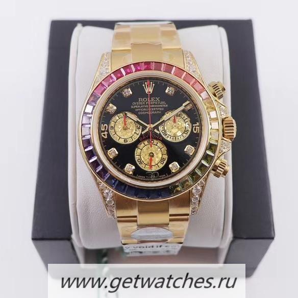 Best Price R01ex Daytona 116598 RBOW BLF Yellow Gold Black Dial 7750