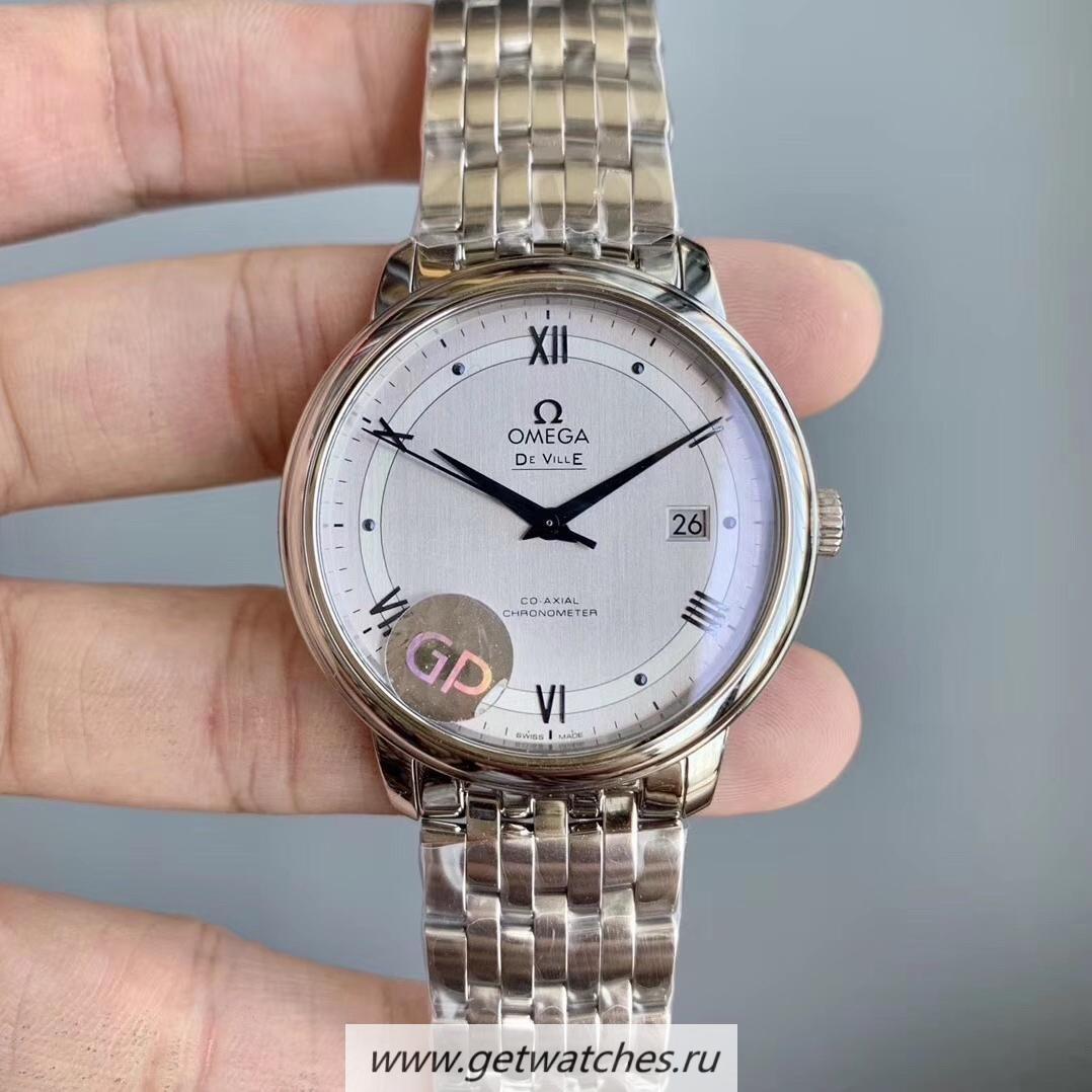 Copy 0me*ga De Ville Prestige Co-Axial 39.5mm 424.10.40.20.02.001 GPF V2 SS Silver Dial 2824