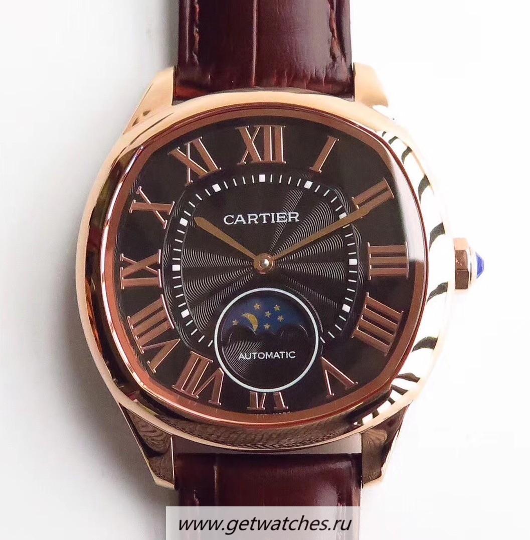 Perfect Replica Ca*t1er Drive Moonphase WGNM0008 Noob Factory Rose Gold Black Dial 1904-LU MC