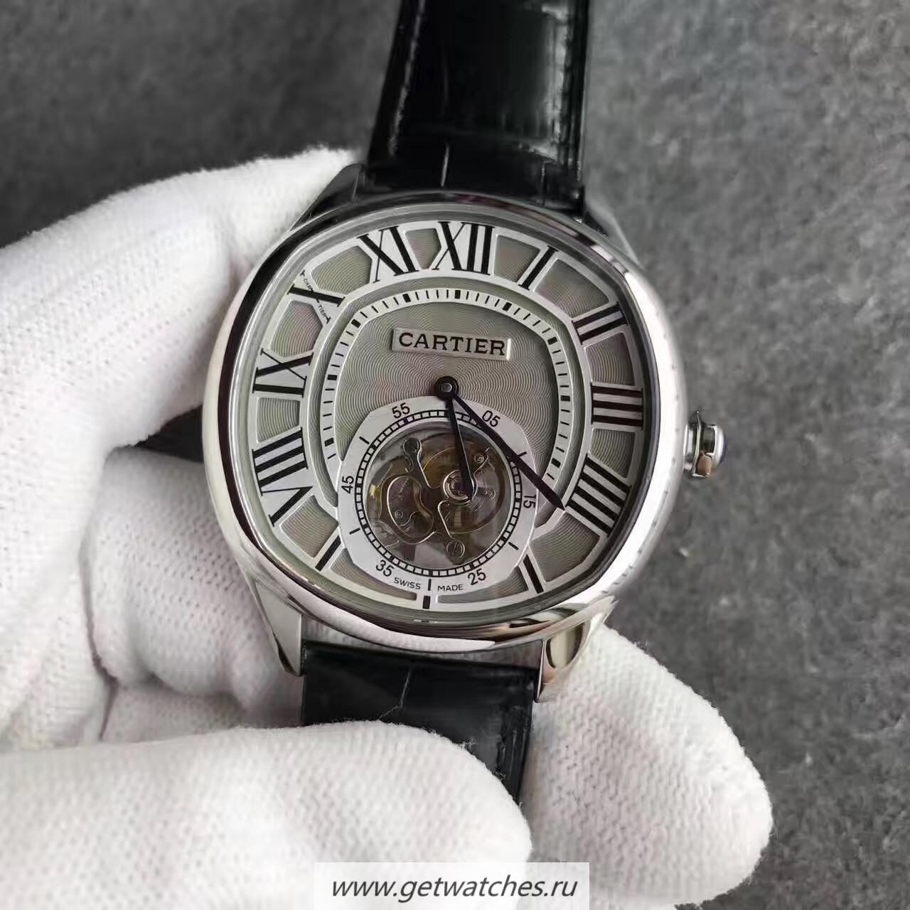Copy Ca*t1er Drive Tourbillon W4100013 TF SS Grey Dial 9452MC
