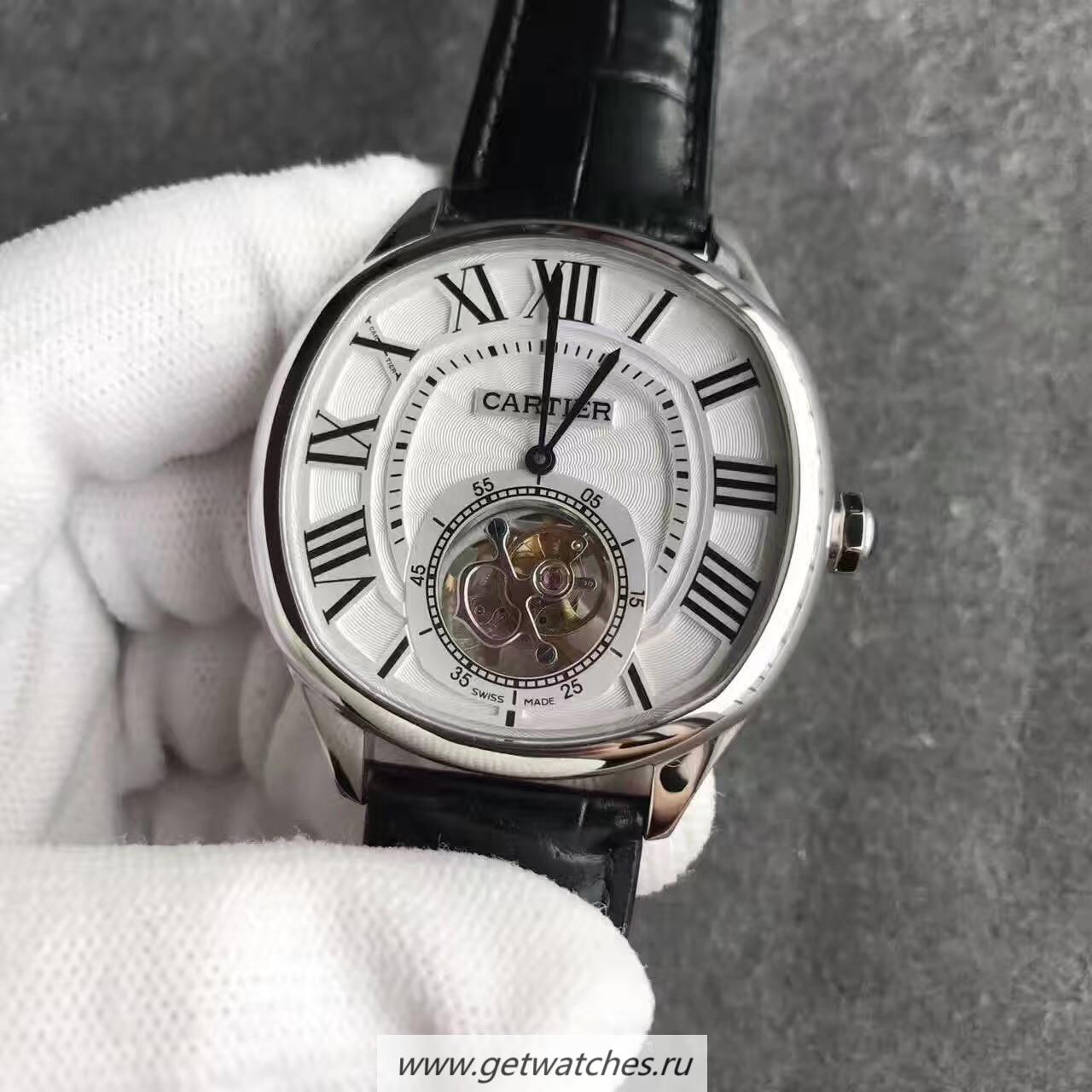 Perfect Replica Ca*t1er Drive Tourbillon W4100013 TF SS White Dial 9452MC