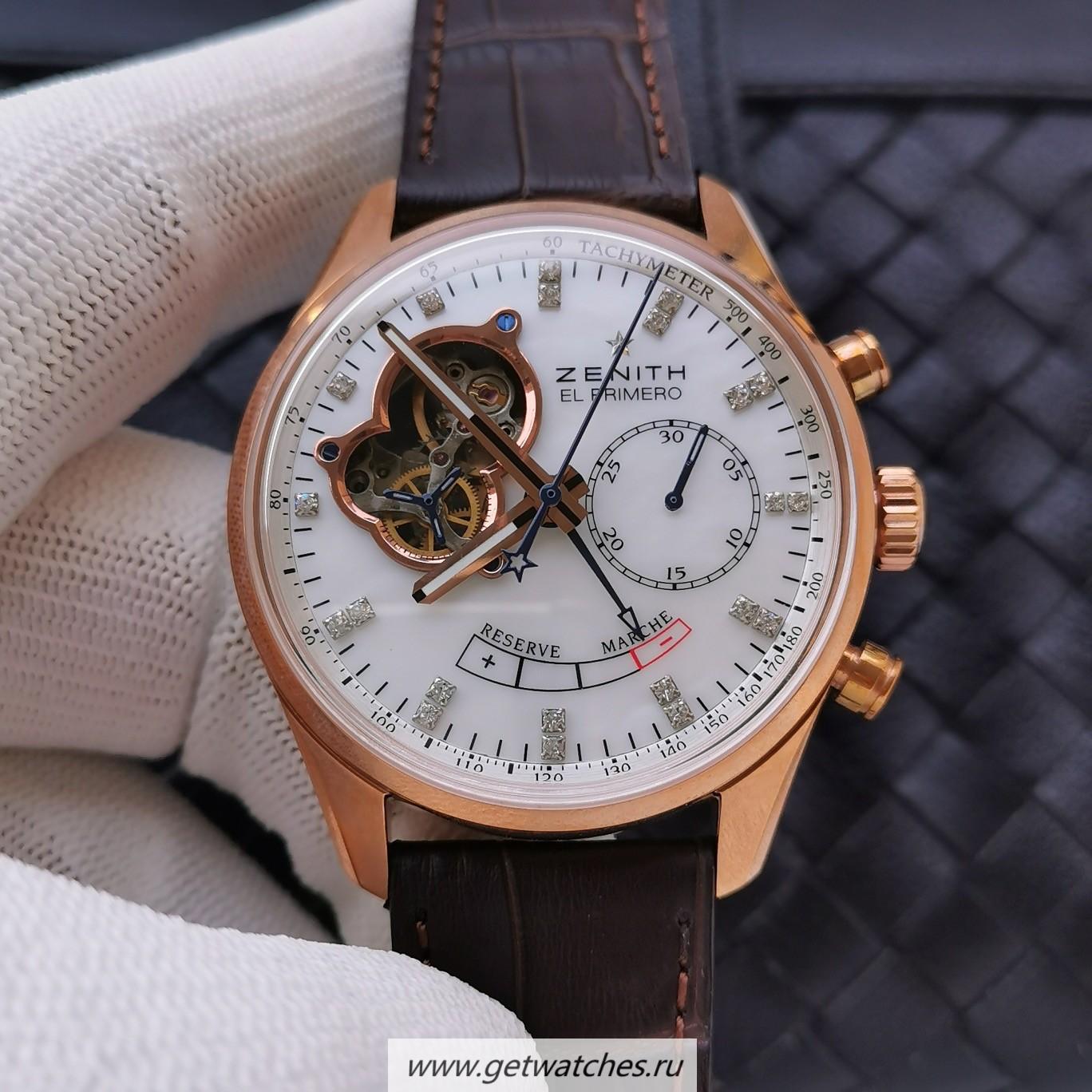 Perfect Replica Zenith El Primero AXF Rose Gold White Dial Lemania