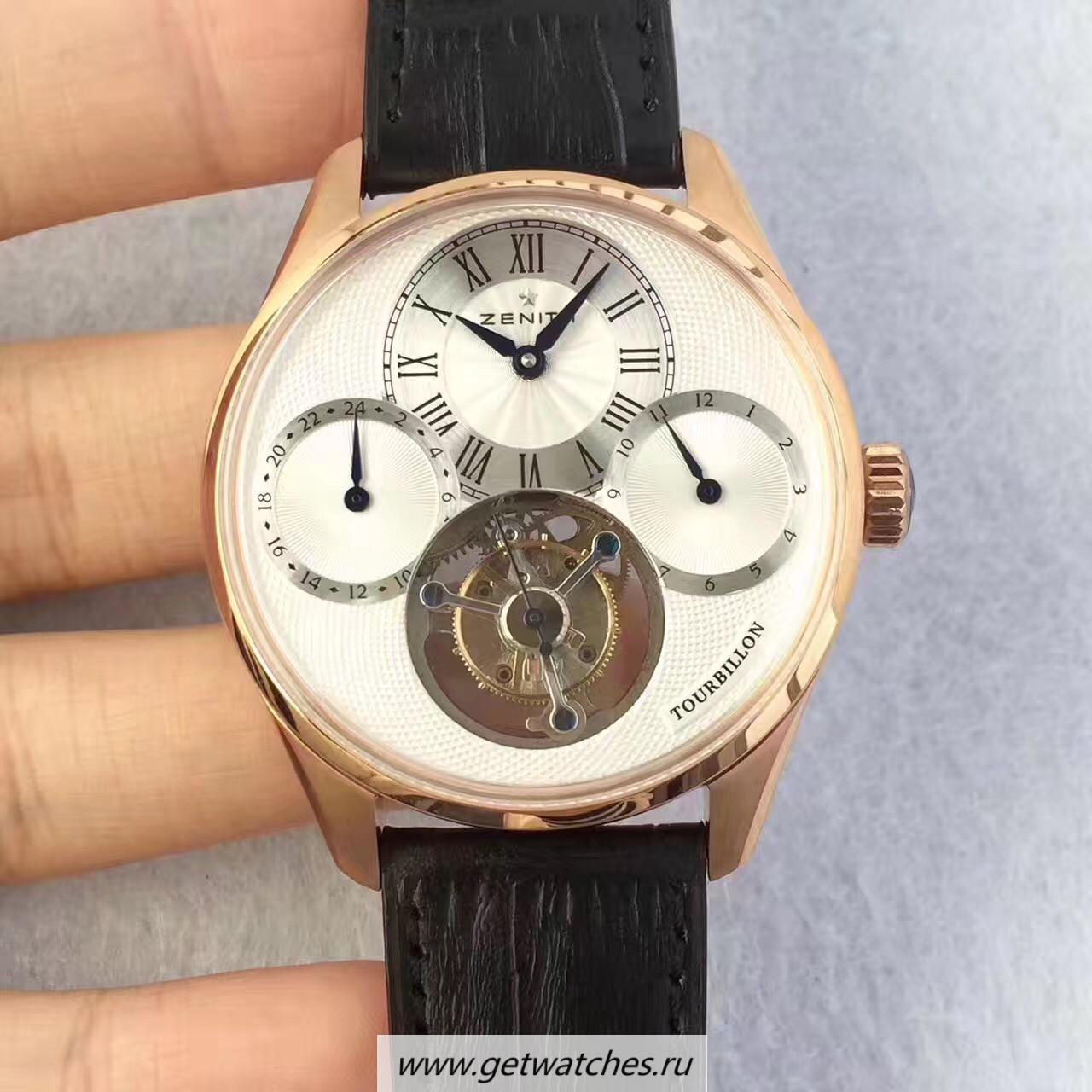 Fake Zenith El Primero Tourbillon BPF Rose Gold White Dial Tourbillon