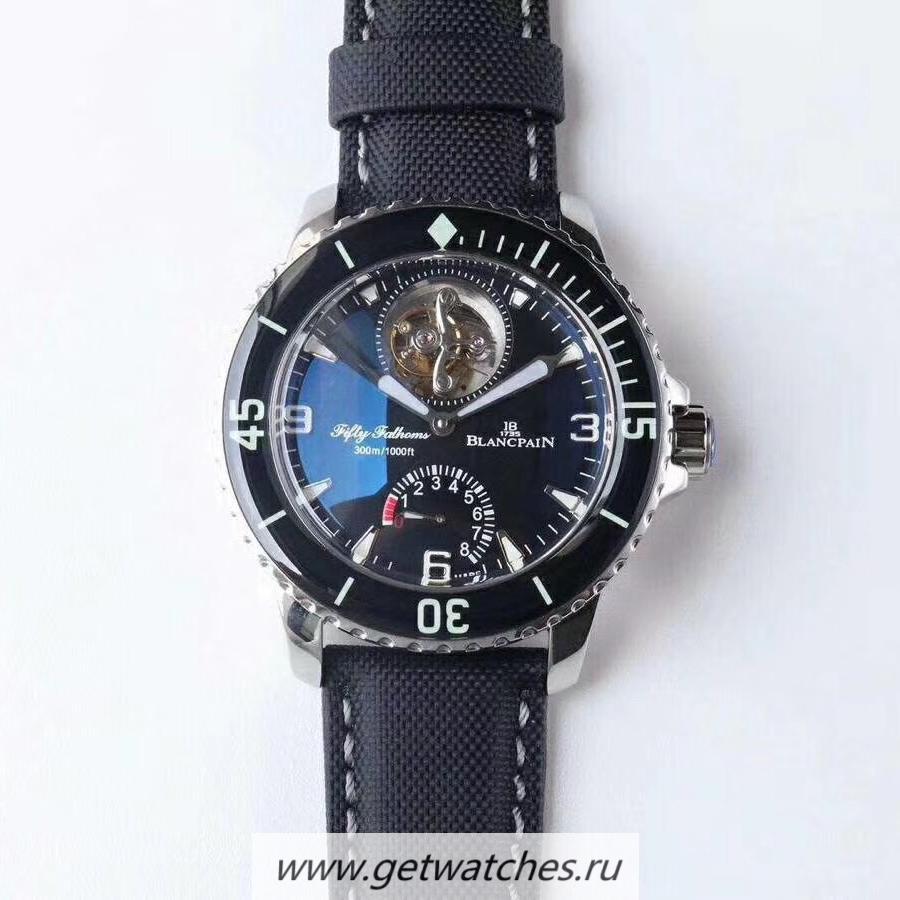 Replica Blancpain Fifty Fathoms Tourbillon 8 Days 5025-1530-52A JBF SS Black Dial 25A