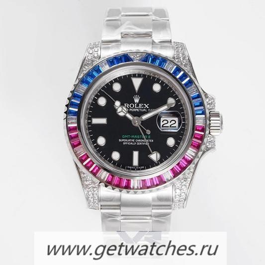 Shop R01ex GMT-Master II 116759 VRF SS 904L & Red Blue D1am0nd Black Dial 3186