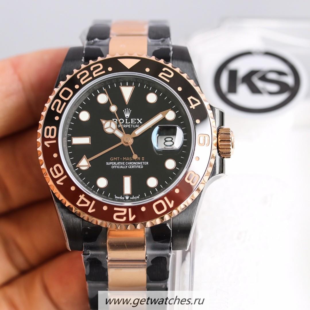 Copy R01ex GMT-Master II 126711 CHNR KSF PVD & Rose Gold Black Dial 2836
