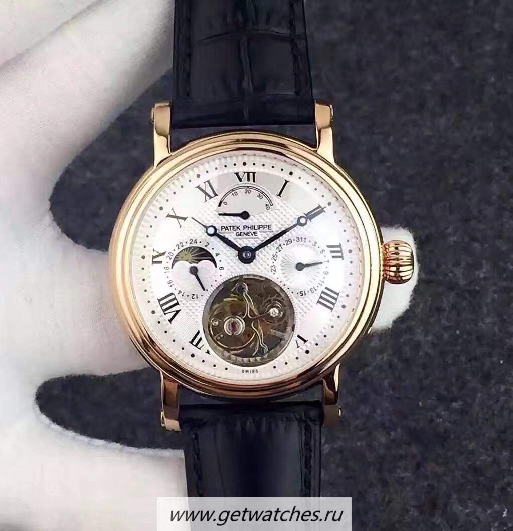 Copy Pat*k Phi1i*pe Grand Complication Tourbillon Rose Gold White Dial Tourbillon