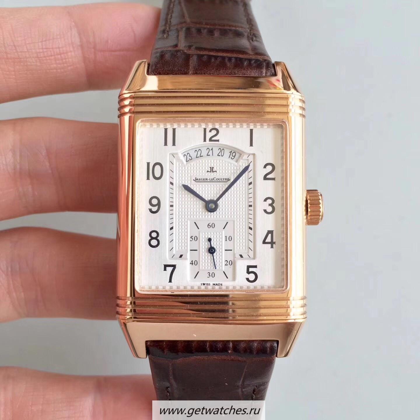 Best Price Jaeger-LeCoultre Grande Reverso 986 Duodate Q3742420 Noob Factory Rose Gold Silver Dial JLC 986