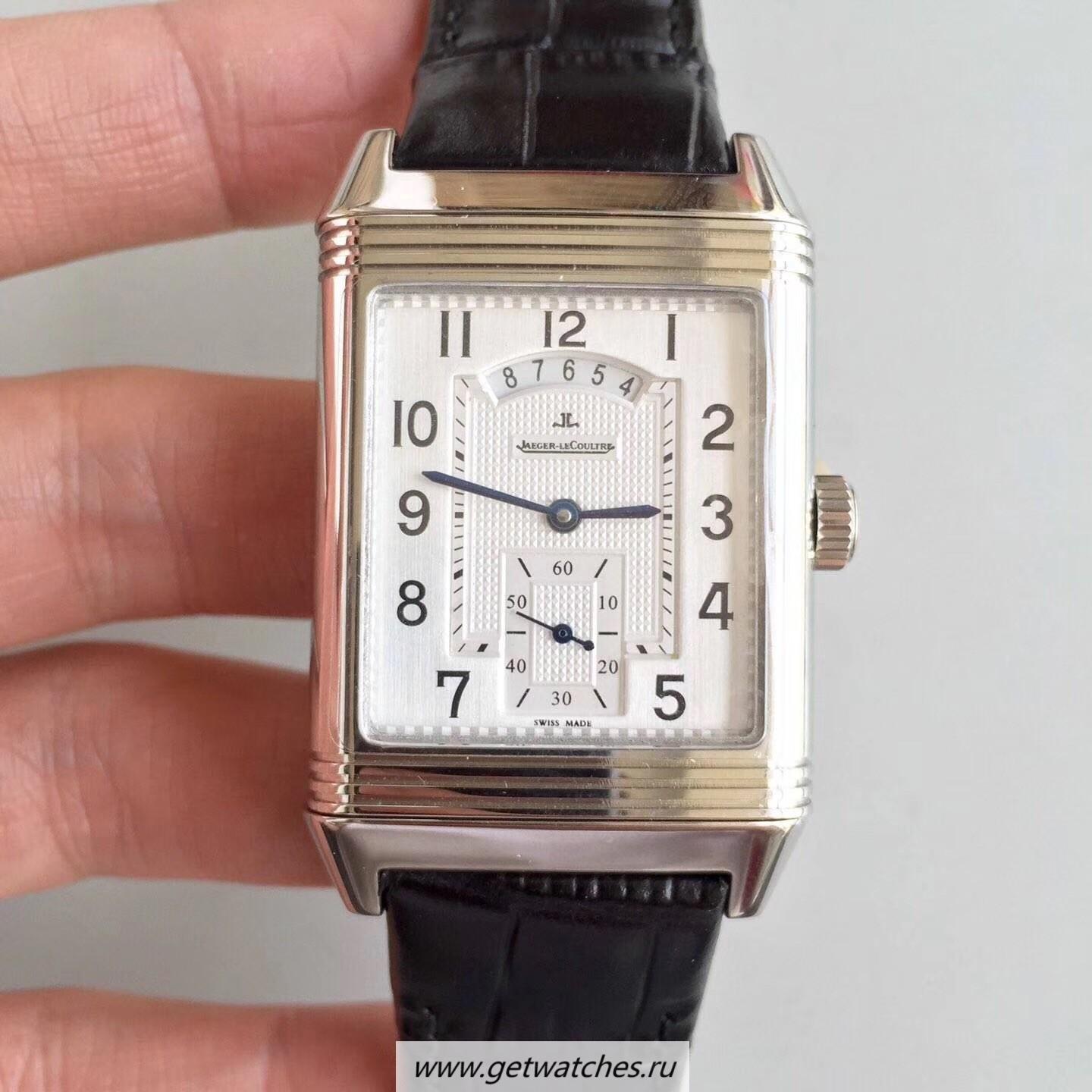 Fake Jaeger-LeCoultre Grande Reverso 986 Duodate Q3748421 Noob Factory SS Silver Dial JLC 986