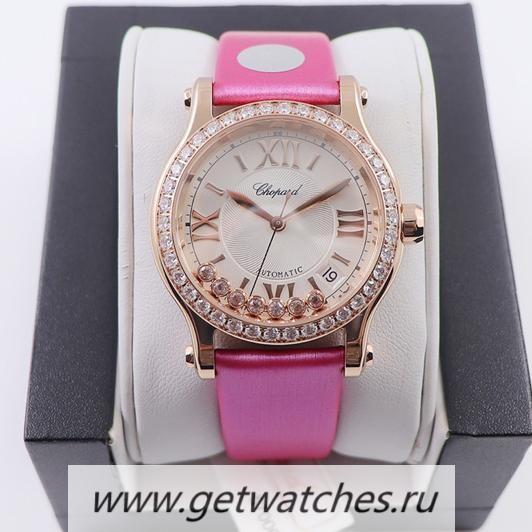 Perfect Replica Chopard Happy Sport 30mm Automatic Ladies YF Rose Gold & D1am0nd Silver Dial 2892