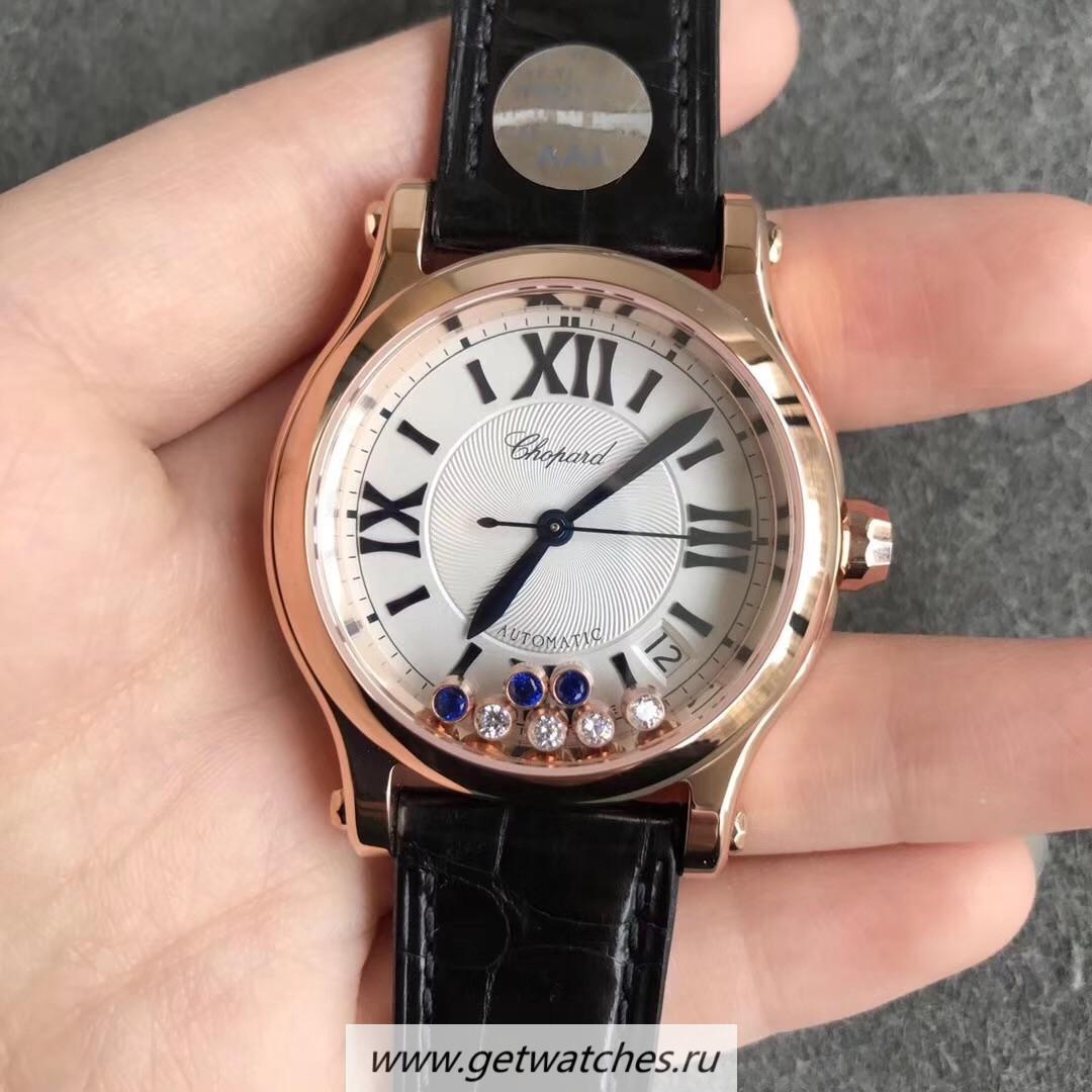 High Quality Chopard Happy Sport 36mm Automatic 274808 YF V2 Rose Gold White & D1am0nd Dial 2892