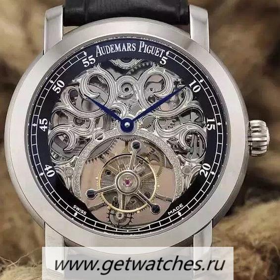 Fake Audemars P1g*et Jules Audemars Tourbillon SS Skeleton & Black Dial Tourbillon