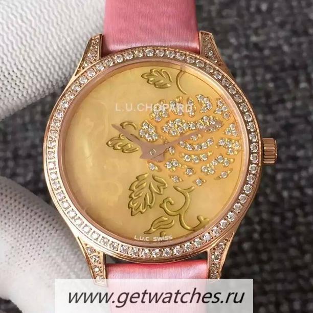 Shop Chopard L.U.C XP Esprit de Fleurier Peony Rose Gold & D1am0nds Gold Dial L.U.C 96.23-L