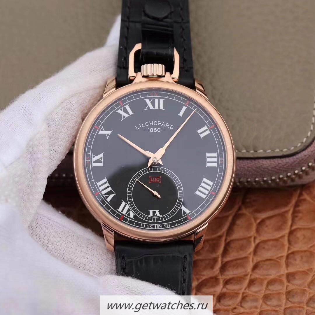 Perfect Replica Chopard LUC L0vis Ulysse The Tribute 161923 LUCF Rose Gold Black Dial LUC EHG