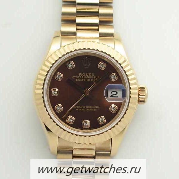Fake R01ex Ladies Datejust 28 279165 28mm BPF Rose Gold Chocolate Dial 2671