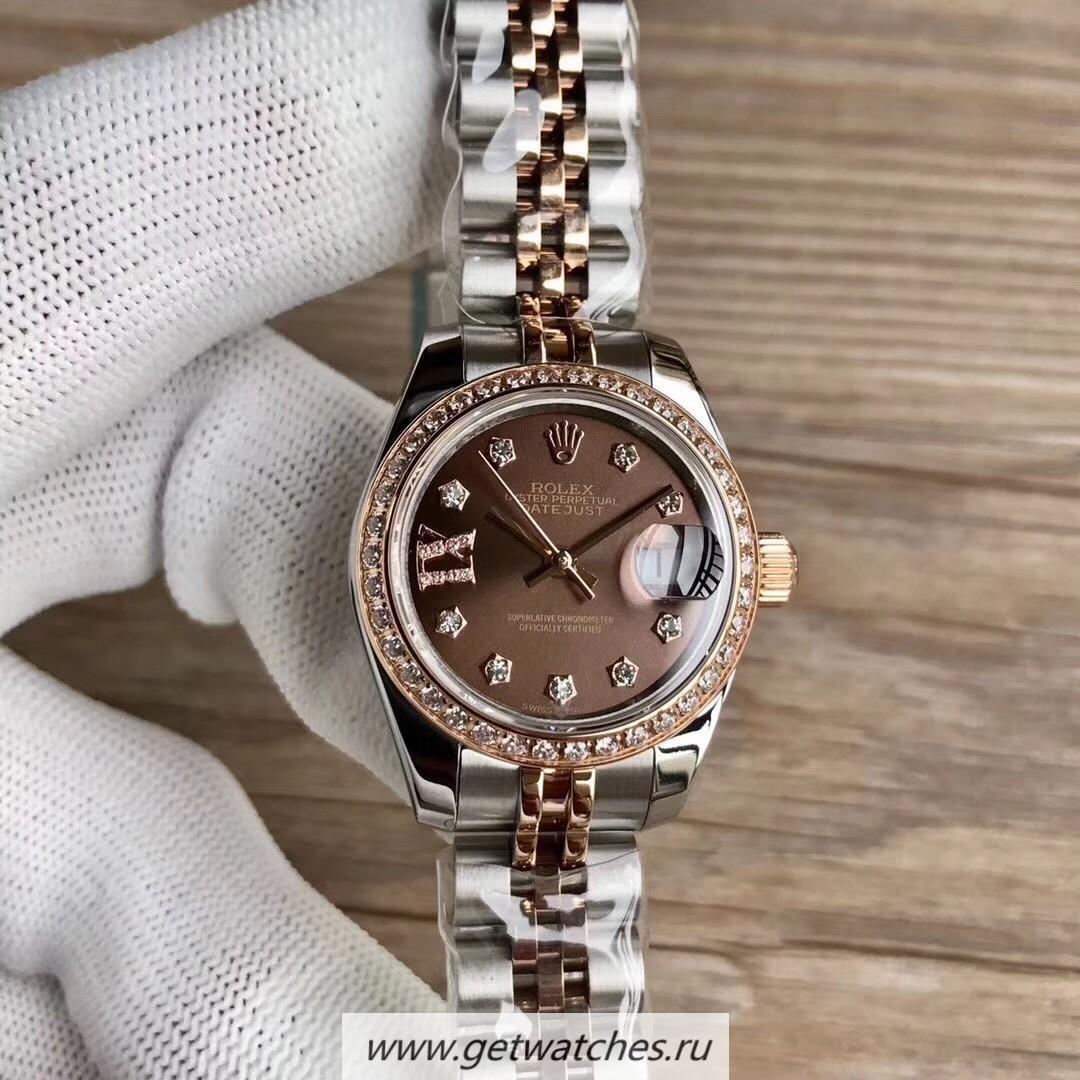 Perfect Replica R01ex Ladies Datejust 28 279381 RBR 28mm WF SS & Rose Gold Chocolate Dial 2671