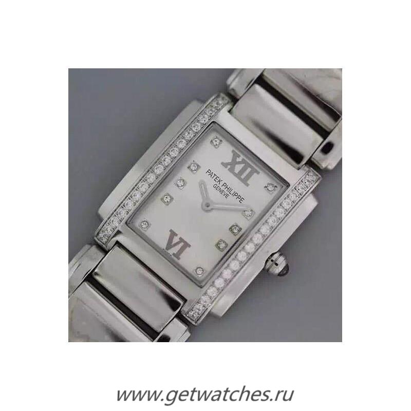 Replica Pat*k Phi1i*pe Ladies Twenty-4 4910/10A-011 Noob Factory SS White Dial Ronda Quartz