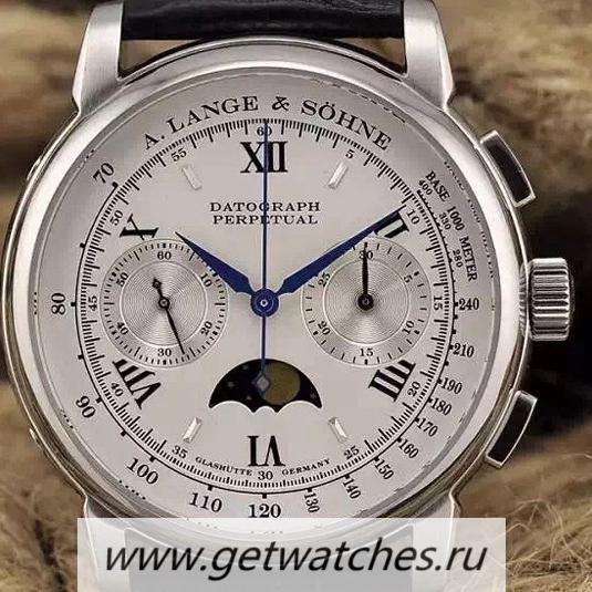 Fake A. Lange & Sohne Lemania Moonphase Chrono SS White Dial Lemania