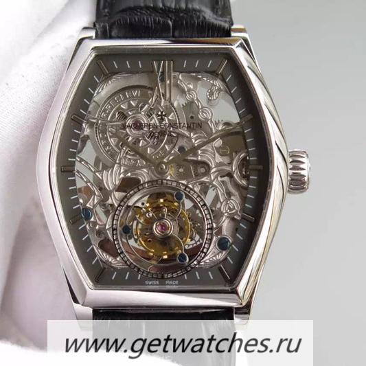 Shop Vacheron C0nstan1n Malte Tourbillon SS Skeleton & Black Dial Tourbillon