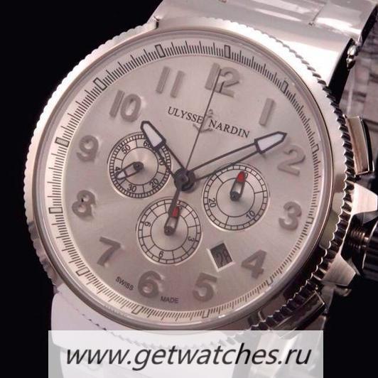 Perfect Replica Ulysse Nardin Marine Chrono SS Arabian Numbers White Dial 7750