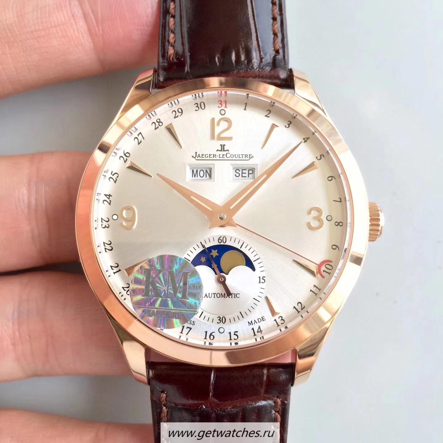 NEW Replica Jaeger-LeCoultre Master Calendar 1552520 KMF Rose Gold Silver Dial Caliber 866/1