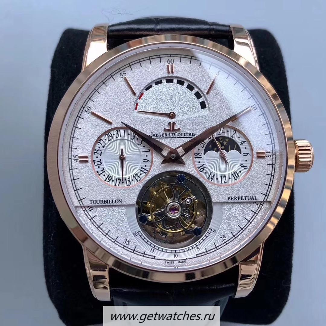 Perfect Replica Jaeger-LeCoultre Master Grande Tradition Tourbillon Noob Factory Rose Gold White Dial Tourbillon