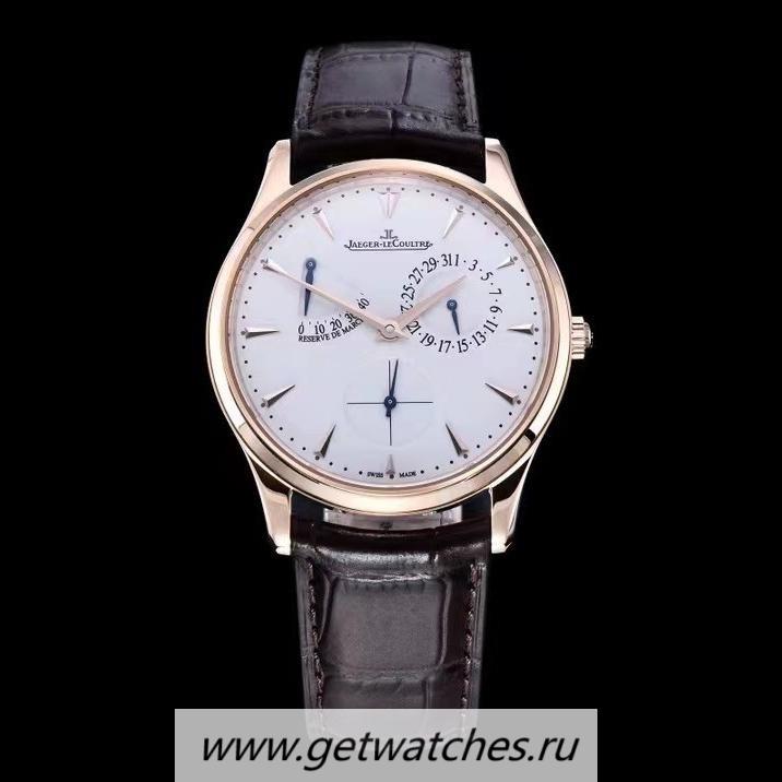 Perfect Replica Jaeger-LeCoultre Master Ultra Thin Reserve De Marche GF Rose Gold White Dial 938