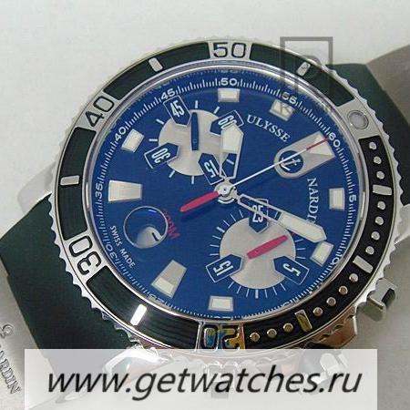 Fake Ulysse Nardin Maxi Marine Diver Chrono SS Black Dial 7750