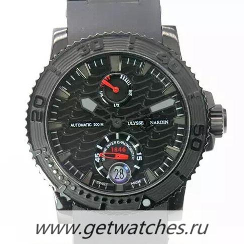 Replica Ulysse Nardin Maxi Marine Diver PVD Black Dial 2824